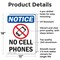 Signmission No Cell Phones, 12 in W x Rectangle, Aluminum OS-2PACK-NS-A-1218-V-14429 - alternate 2